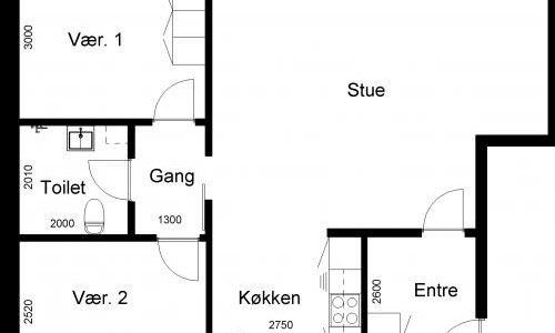 Lejlighed 3 værelses lejlighed på 88 m2