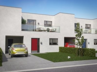 Hus/villa Kædehus med carport, terrasse og have