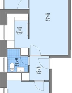 Lejlighed 2 værelses lejlighed på 51 m2