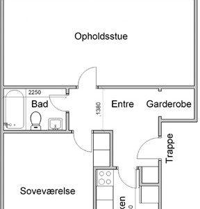 Lejlighed Løgstørvej, 77 m2, 2 værelser, 5.138 kr.