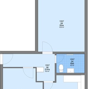 Lejlighed Vejlegade, 65 m2, 2 værelser, 3.824 kr.