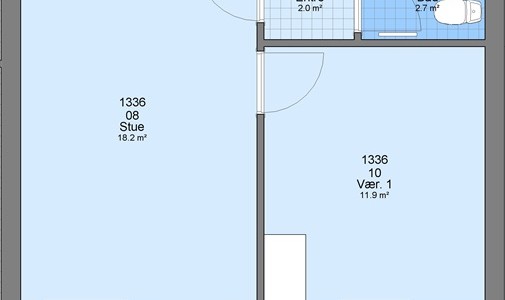 Værelse 1 værelse på 42 m2