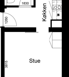 Lejlighed 1 værelser for 2.720 kr. pr. måned