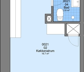 Lejlighed 1 værelses lejlighed på 39 m2