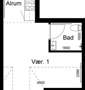 Lejlighed 29 m2 lejlighed på Schoubygade
