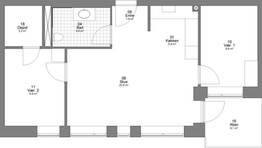 Lejlighed 3 værelser for 7.422 kr. pr. måned