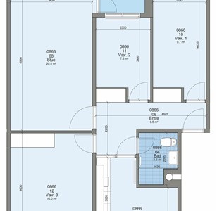 Lejlighed 4 værelses lejlighed på 92 m2