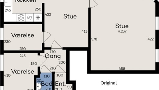 Lejlighed Centralt beliggende 4-væreleseslejlighed i Viborg