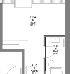 Lejlighed Ungdomsbolig på 25 m2 til 1.791 kr.