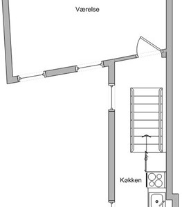 Lejlighed 1 værelses, Bagergade