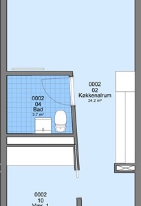 Lejlighed Borgergade, 50 m2, 2 værelser, 4.370 kr.