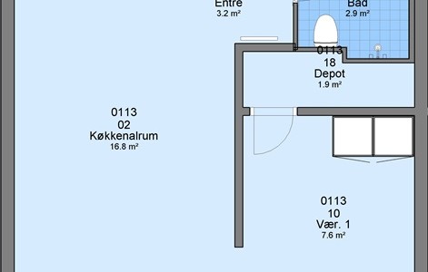 Lejlighed Havnegade, 49 m2, 1 værelse, 4.111 kr.