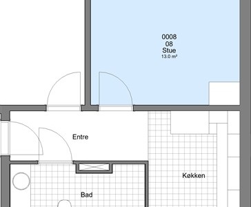 Lejlighed 1 værelser for 1.610 kr. pr. måned