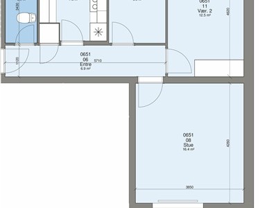 Lejlighed 3 værelses lejlighed på 68 m2