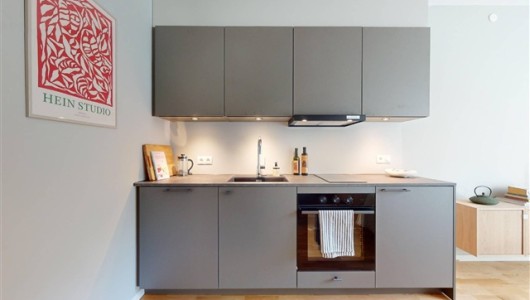 Lejlighed Velindrettet stilren studio hvor funktionalitet og æstetik går hånd i hånd