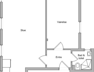 Lejlighed 2 værelses, Møllergade