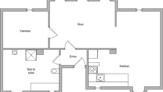 Lejlighed 2 værelses, Vestergade