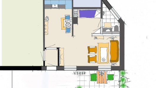 Lejlighed Dejlig lejlighed til enlig med terrasse mod syd