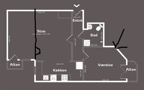 Værelse 12 m2 room in shared apartment with a personal balcony Værelse 12 m2 room in shared apartment with a personal balcony