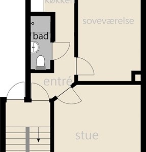 Lejlighed 2 værelser for 6.395 kr. pr. måned