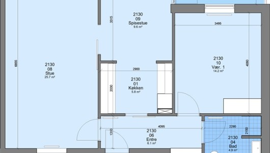 Lejlighed 2 værelses lejlighed på 80 m2