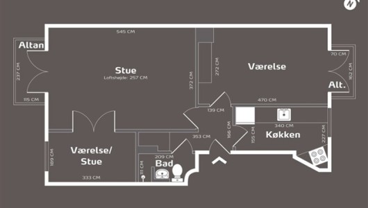 Lejlighed 3-værelses møbleret lejlighed i Charlottenlund