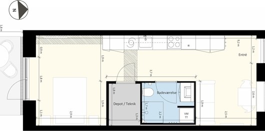 Lejlighed Baltorpstræde, 44 m2, 1 værelser, 10.200 kr. Lejlighed Baltorpstræde, 44 m2, 1 værelser, 10.200 kr.