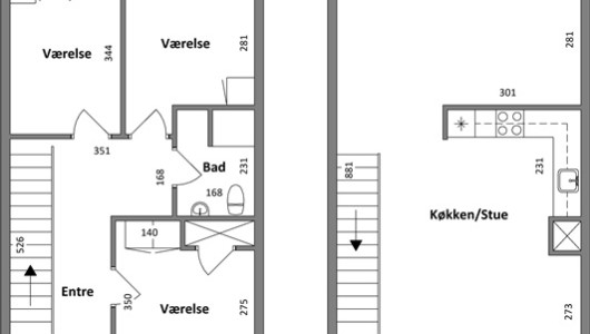 Lejlighed 112 m2 lejlighed på Nokken