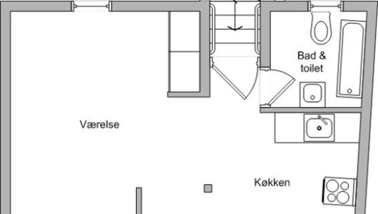Lejlighed 1 værelses, Bagergade Lejlighed 1 værelses, Bagergade