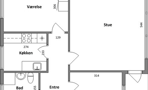 Lejlighed 3 værelses lejlighed på 76 m2