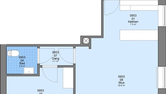 Lejlighed 2 værelses lejlighed på 44 m2 Lejlighed 2 værelses lejlighed på 44 m2