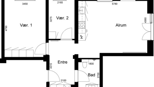 Lejlighed 3 værelses lejlighed på 92 m2 Lejlighed 3 værelses lejlighed på 92 m2