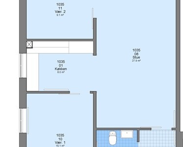 Lejlighed 3 værelses lejlighed på 85 m2