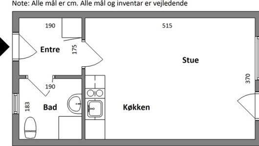 Lejlighed 30 m2 lejlighed på Munkgårdkvarteret
