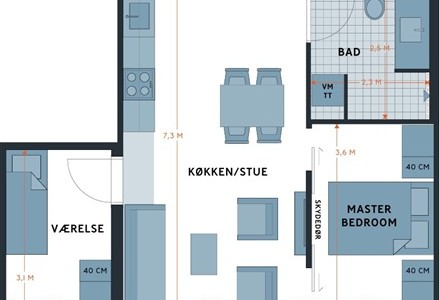 Lejlighed 69 m2 lejlighed i København V Lejlighed 69 m2 lejlighed i København V