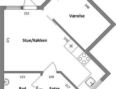 Lejlighed 2 værelser for 3.839 kr. pr. måned